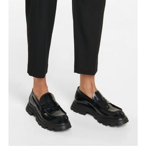 NIB Alexander McQueen Black Leather Loafers size 10